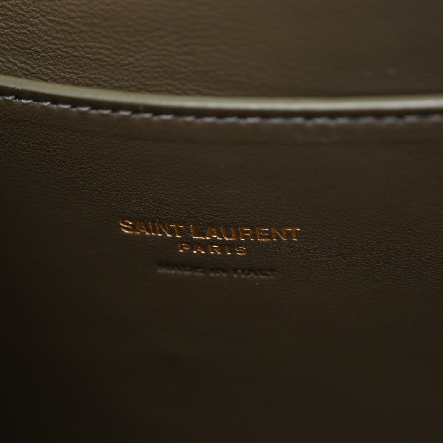 Saint Laurent Smooth Calfskin Suede Medium Reversible Monogram Kate Satchel Olive 9 of 18