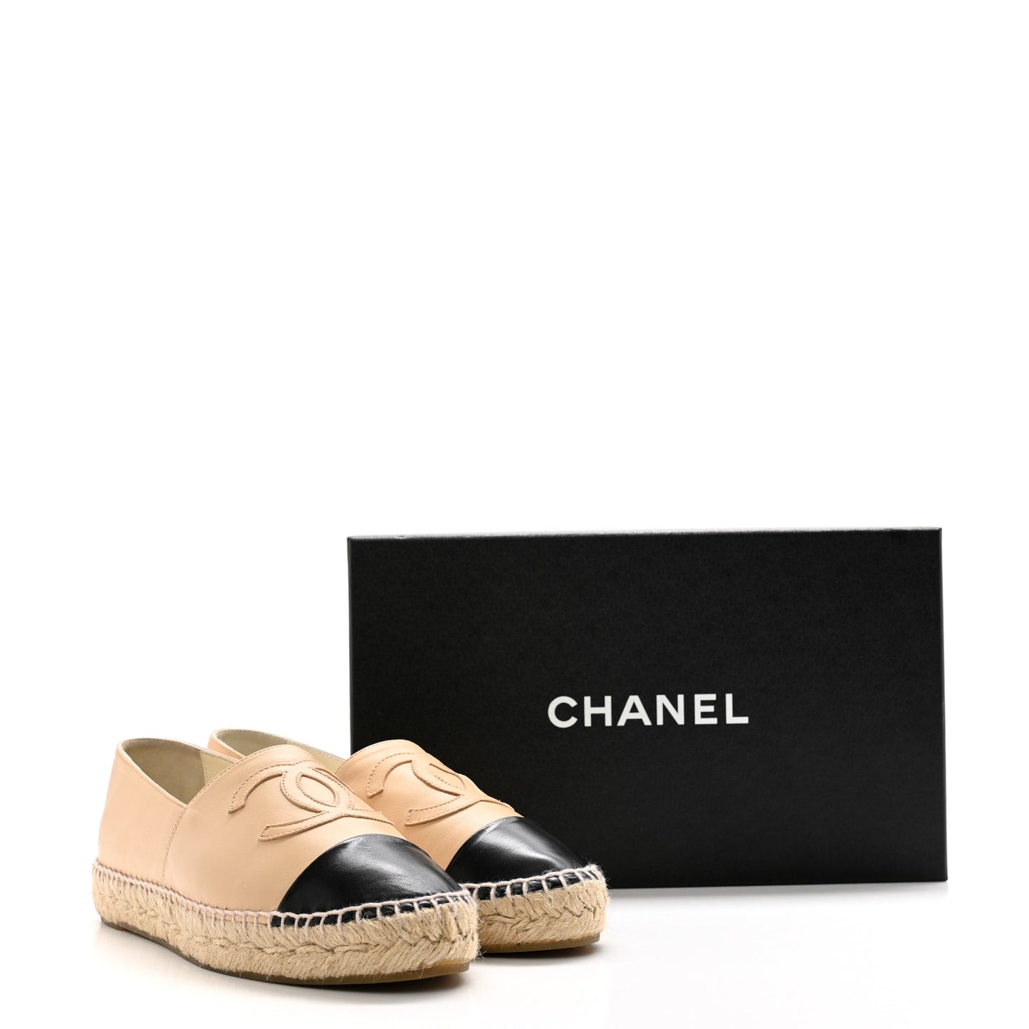 Lambskin CC Espadrilles 38 Beige Black