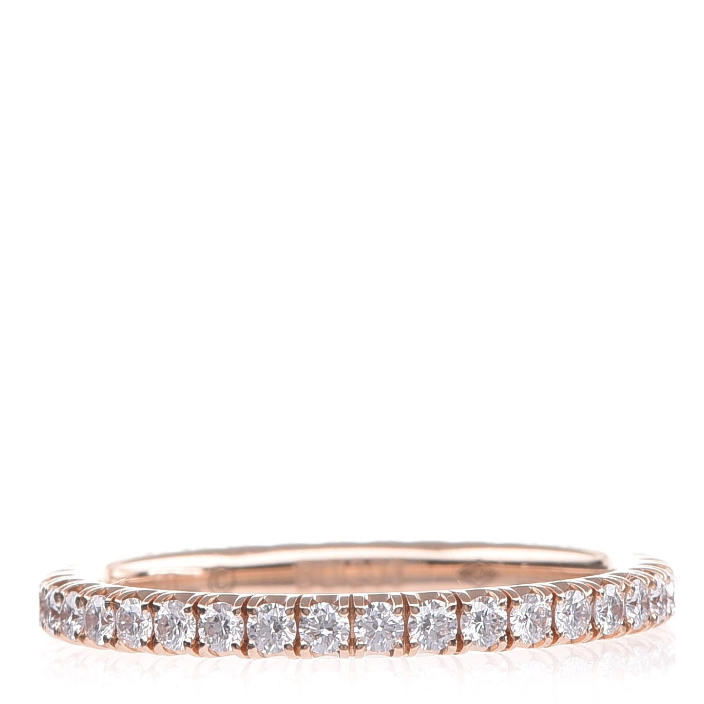 18K Pink Gold Diamond 2mm Étincelle de Wedding Band Ring 50 5.25