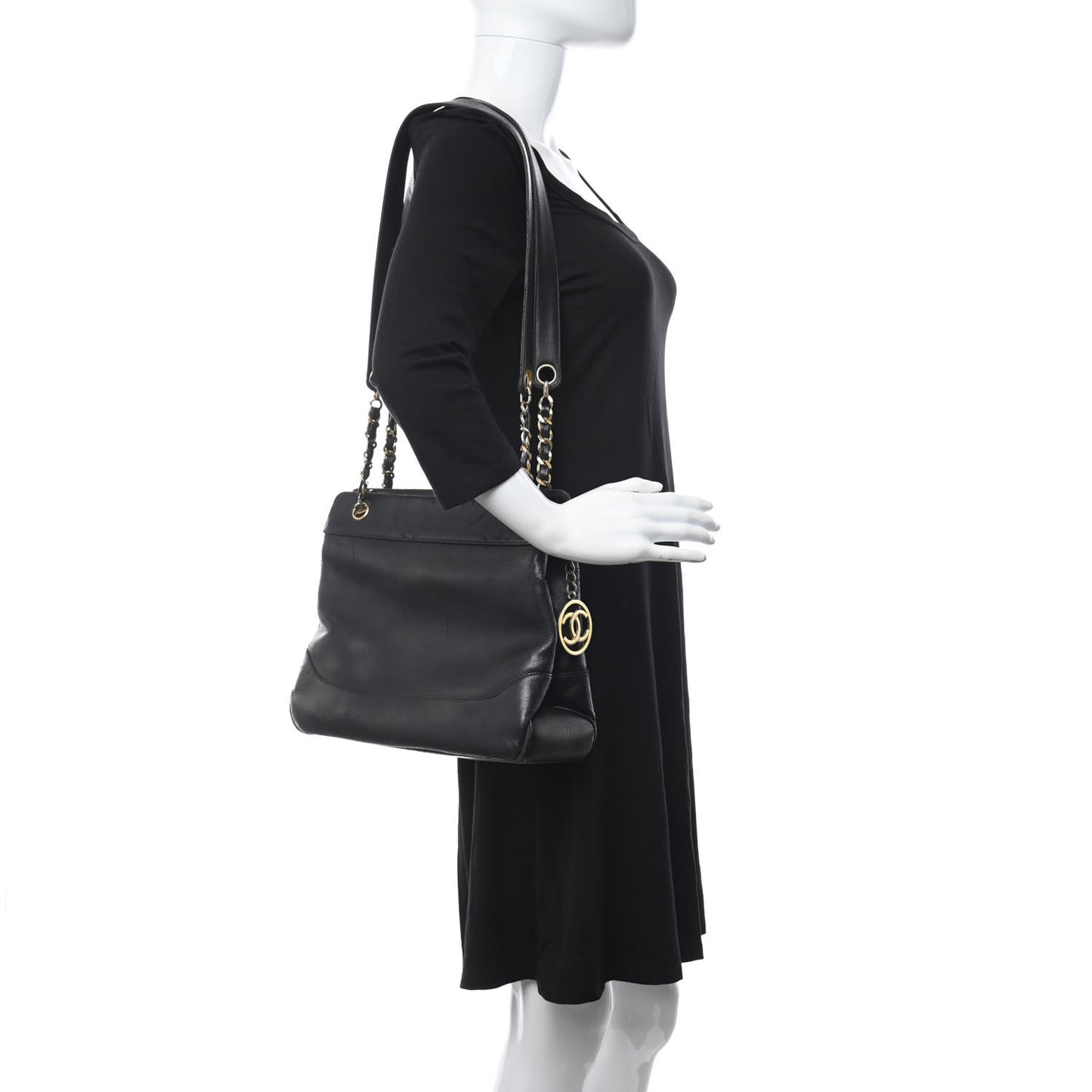 Lambskin CC Shoulder Bag Black