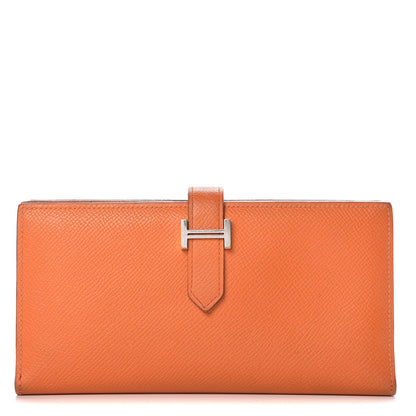Hermes Epsom Bearn Gusset Wallet Orange 1 of 23