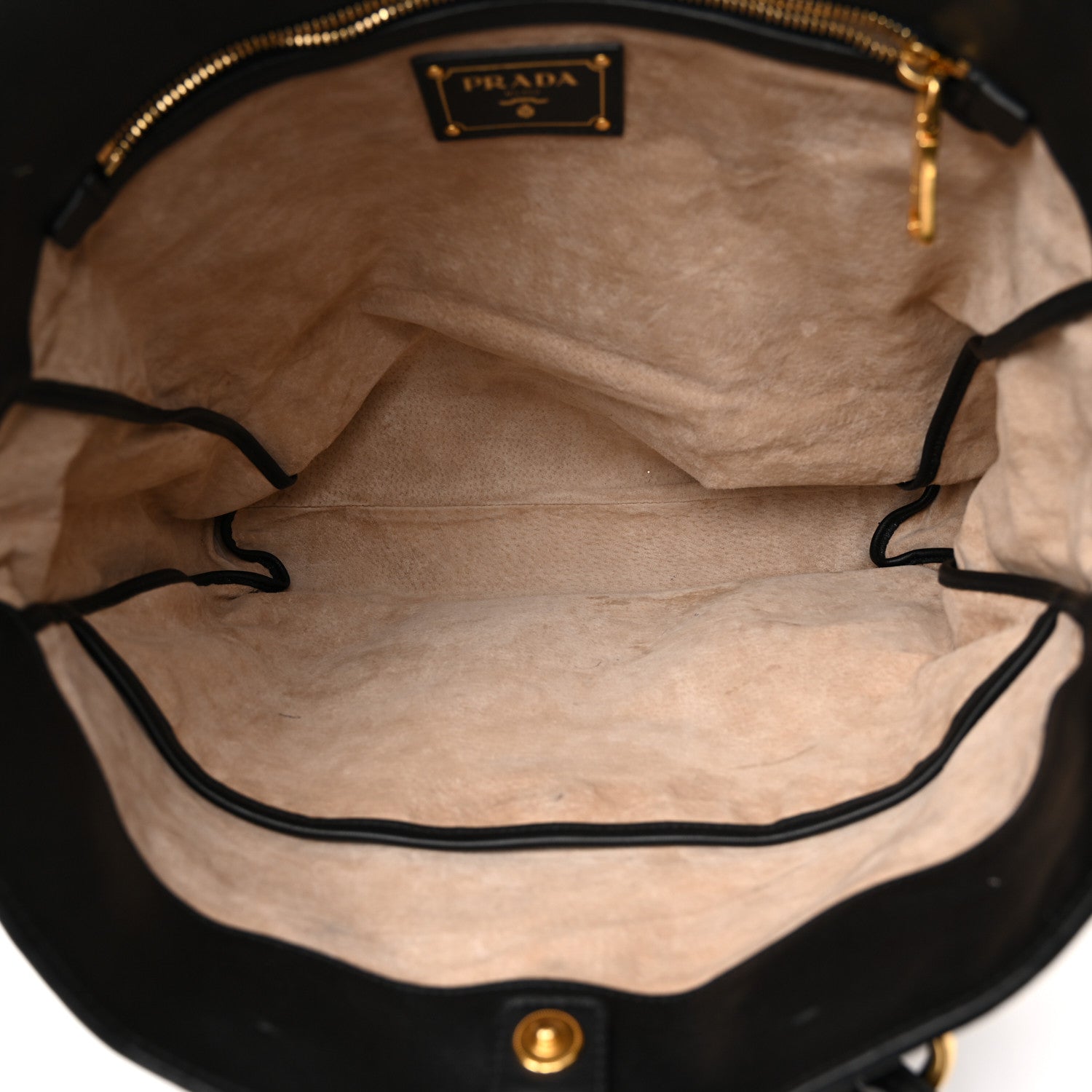 Prada Soft Calf Shopping Tote Black 5 of 15