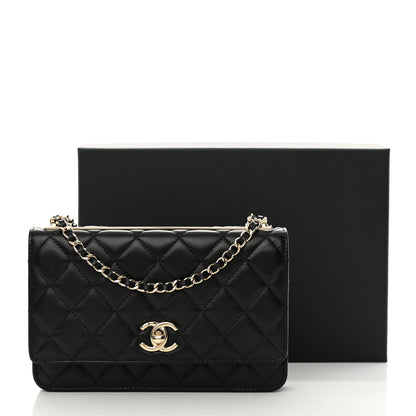Chanel Lambskin Quilted Trendy CC Wallet On Chain WOC Black 12 of 12