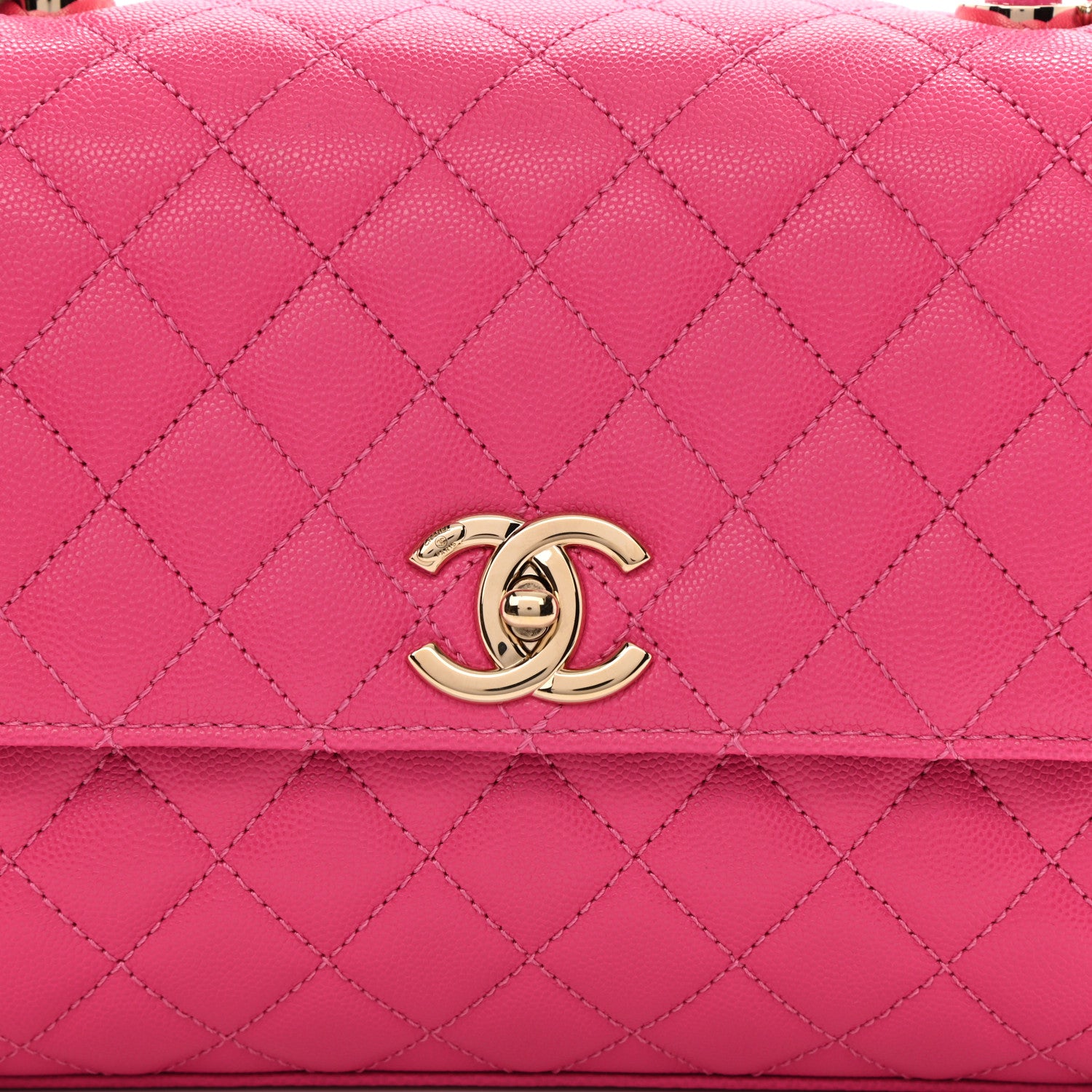 Chanel Caviar Quilted Small Coco Handle Flap Pink 8 of 8