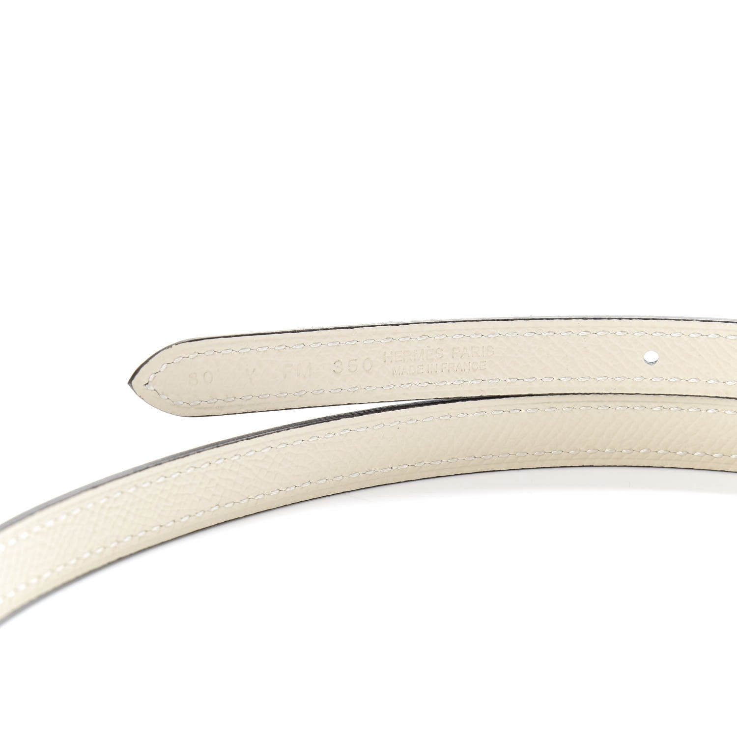 Hermes Swift Epsom 13mm Belt Strap 80 Black Craie 4 of 6
