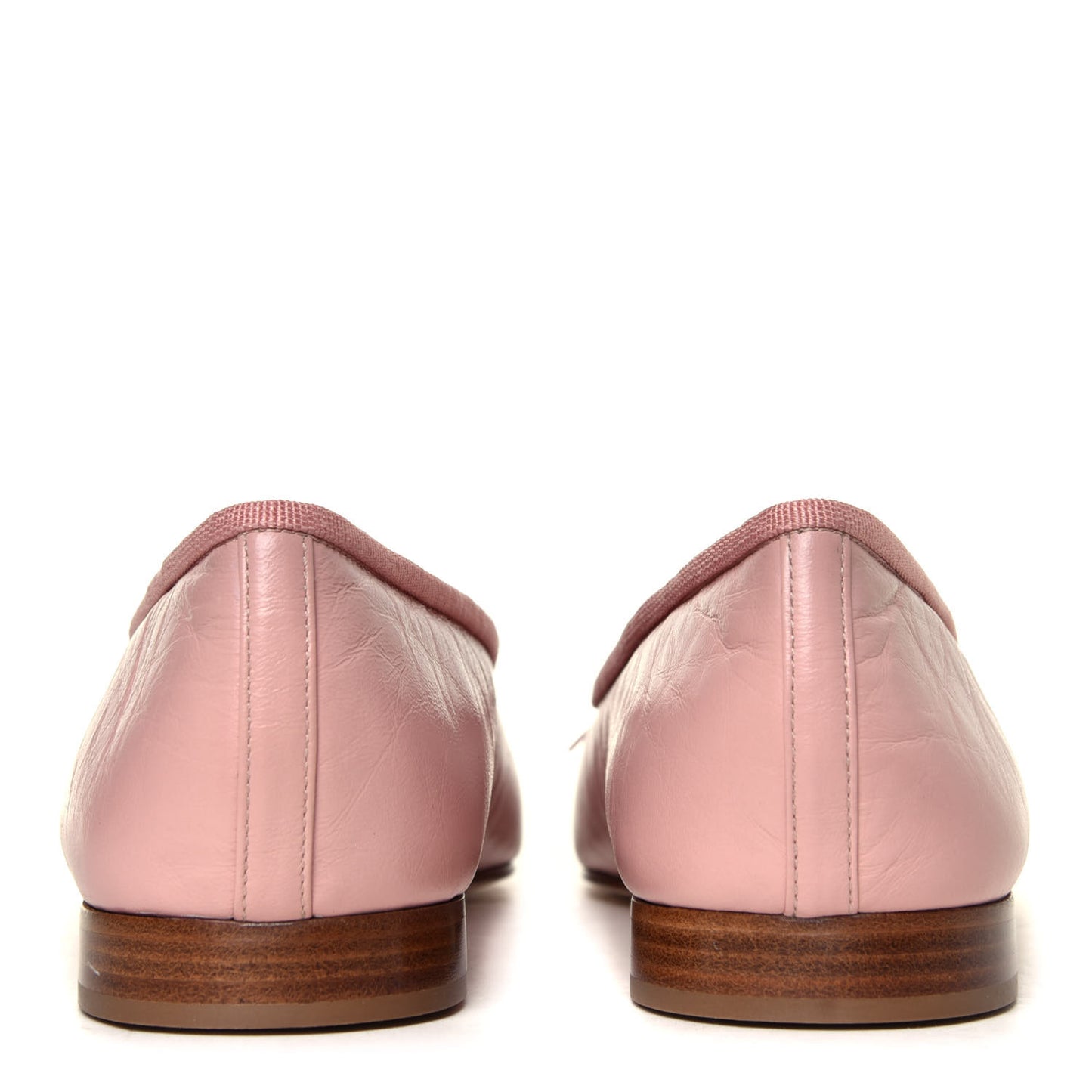 Crumpled Calfskin Cap Toe CC Ballerina Flats 39 Powder Pink