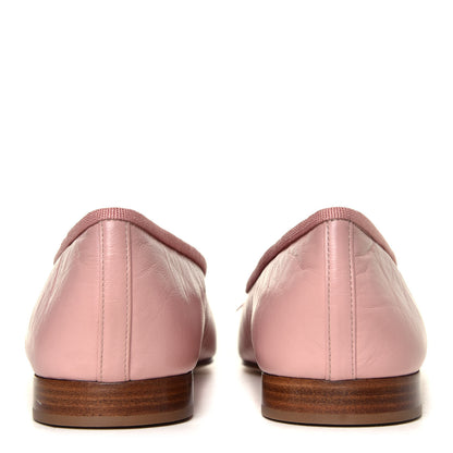 Chanel Crumpled Calfskin Cap Toe CC Ballerina Flats 39 Powder Pink 9 of 12