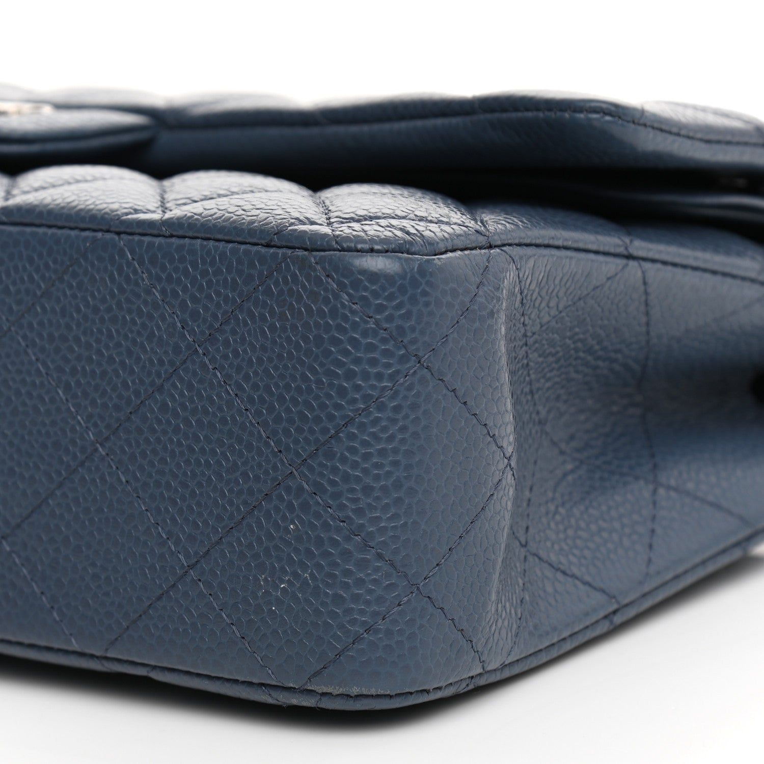 Chanel Caviar Quilted Medium Double Flap Blue 18 of 23