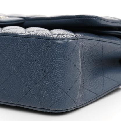Chanel Caviar Quilted Medium Double Flap Blue 18 of 23