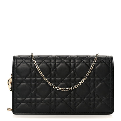 Christian Dior Lambskin Cannage Lady Dior Pouch Black 1 of 16