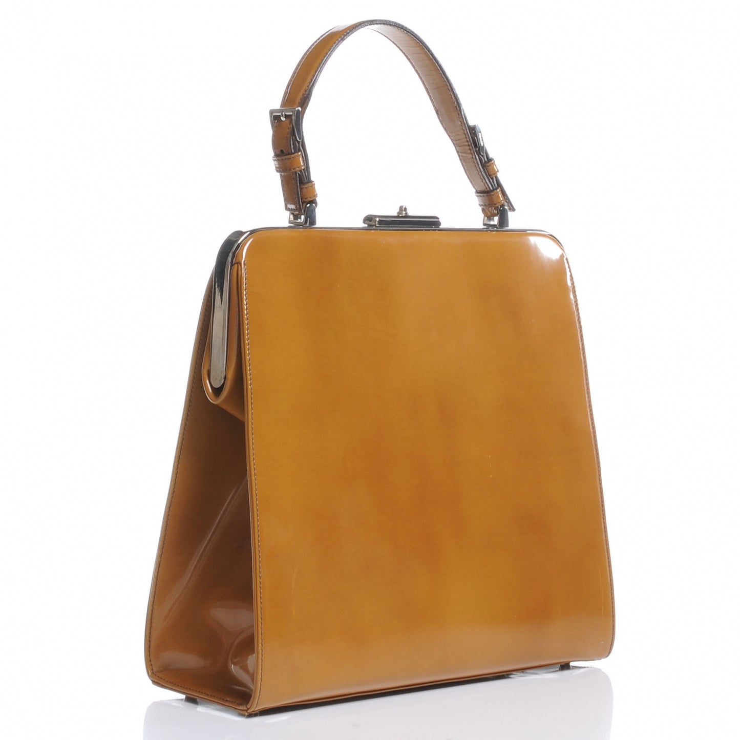 Spazzolato Logo Print Framed Bag Ambra