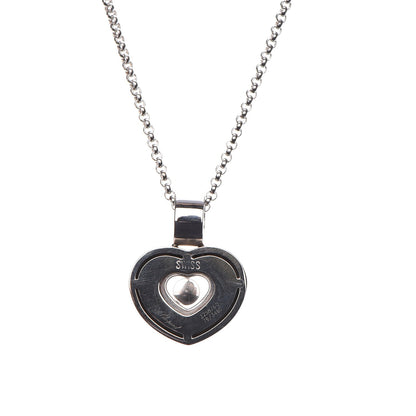 Chopard 18K White Gold Happy Diamonds Icons Puff Heart Pendant Necklace 5 of 7