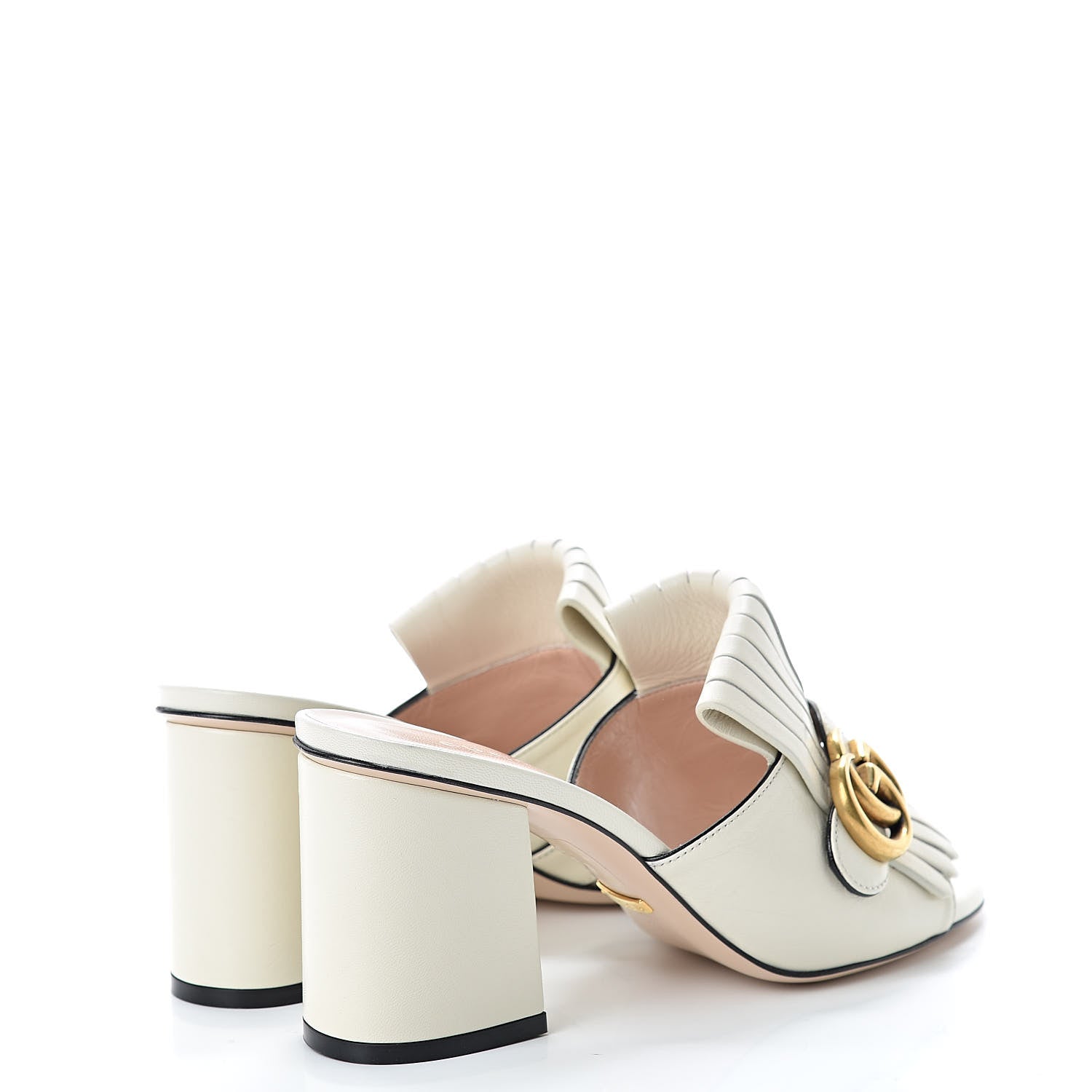 Gucci Malaga Kid GG Marmont Fringe 75mm Slide Sandals 37 Mystic White 4 of 9