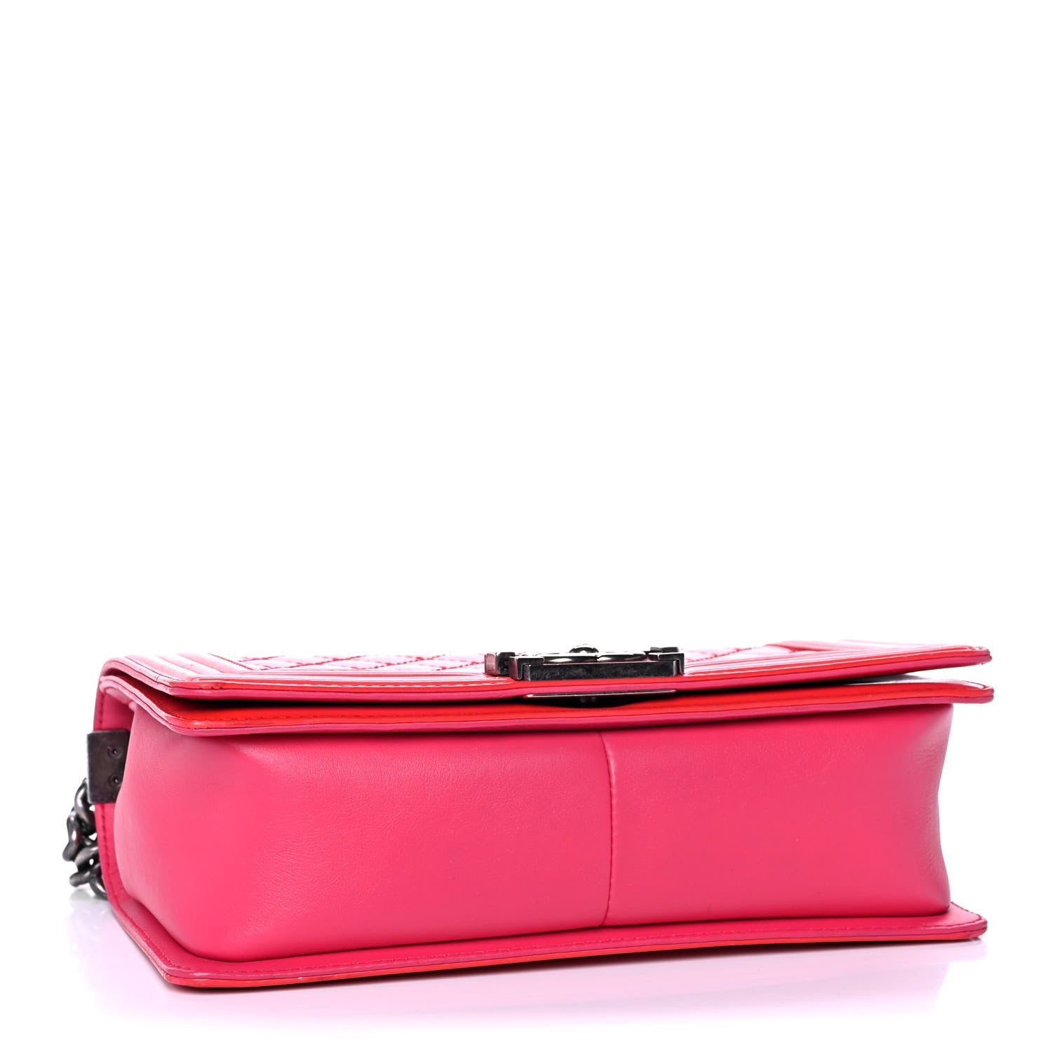 Chanel Patent Calfskin Enamel Quilted Medium Boy Flap Dark Pink 4 of 20