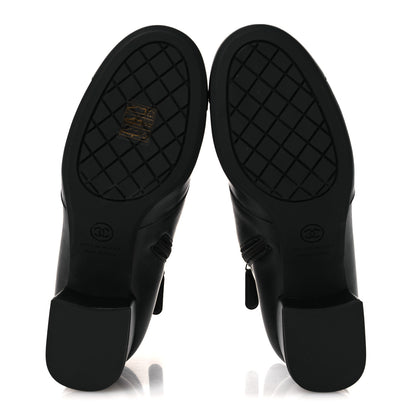 Chanel Stretch Lambskin Cap Toe CC Uniform Short Boots 36 Black 7 of 11