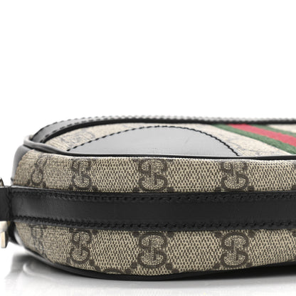 Gucci GG Supreme Monogram Web Small Shoulder Bag Black 9 of 10