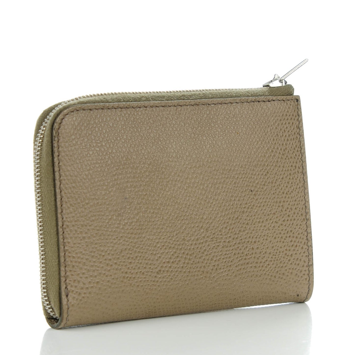 Drummed Calfskin Half Zip Multifunction Coin Purse Souris