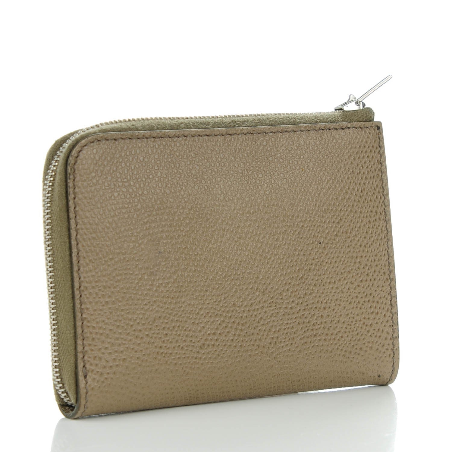 Celine Drummed Calfskin Half Zip Multifunction Coin Purse Souris 3 of 7