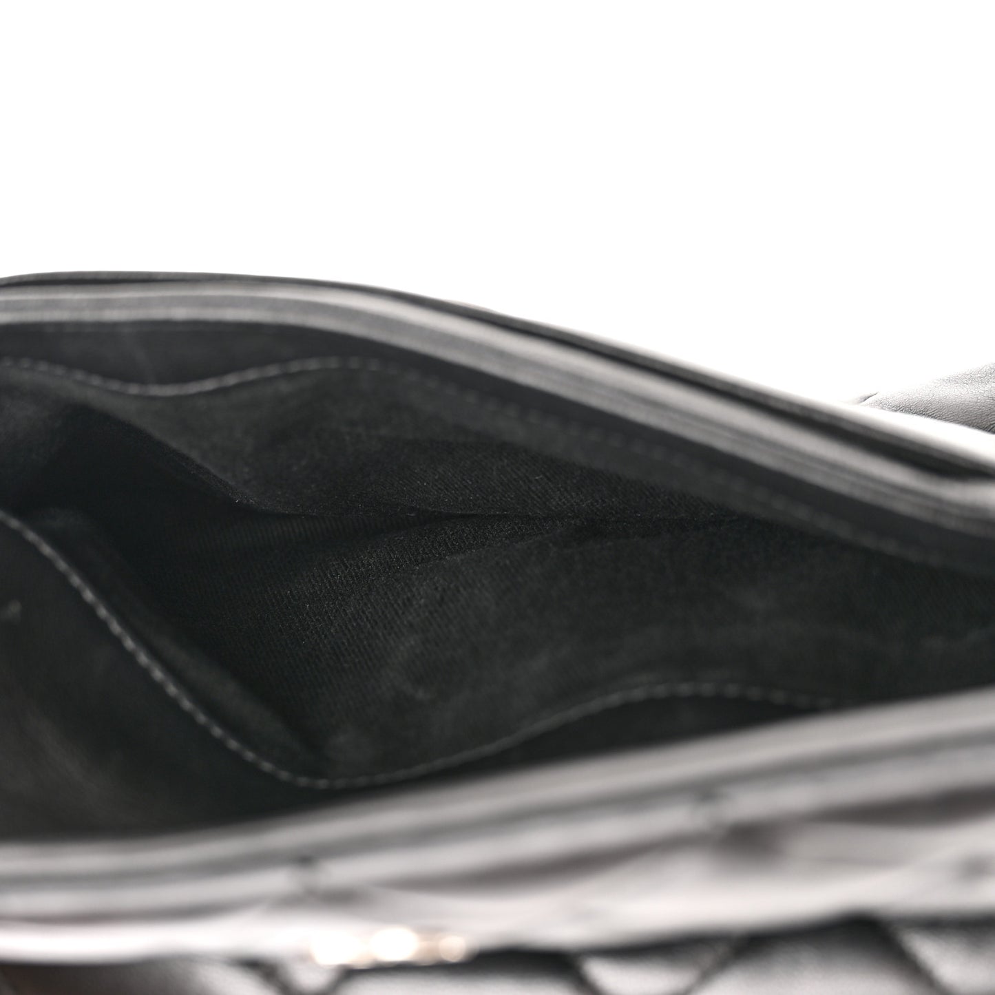Lambskin Quilted Double Sided Clutch With Chain Black