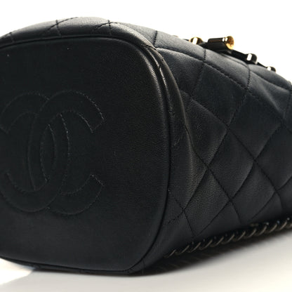 Chanel Lambskin Quilted Metallic Bubble Backpack Black 10 of 10