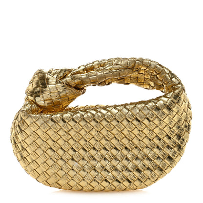 Bottega Veneta Laminated Calfskin Pressed Intreccio Mini Jodie Gold 1 of 8