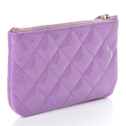 Chanel Patent Quilted Small Cosmetic Case Purple 3 of 8