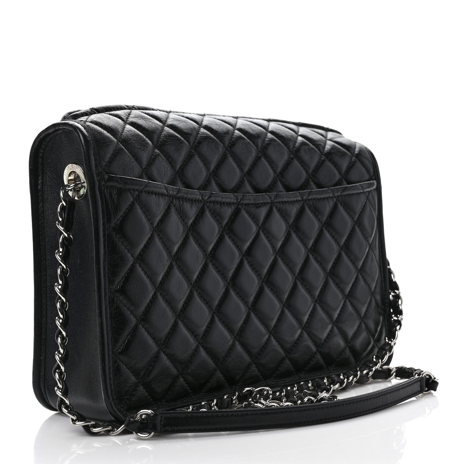 Chanel Aged Calfskin Quilted Large Working Vibe Camera Case Black 3 of 10