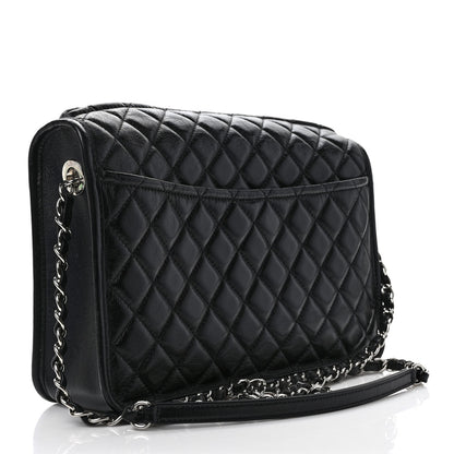 Chanel Aged Calfskin Quilted Large Working Vibe Camera Case Black 3 of 10
