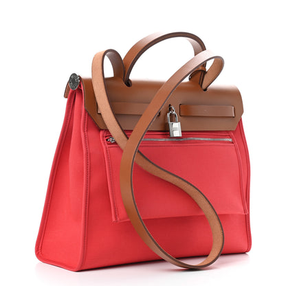 Hermes Vache Hunter Toile Herbag Zip 31 PM Bougainvillea 4 of 11