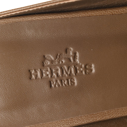 Hermes Goatskin Rivoli Mules 37.5 Havane 7 of 9