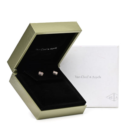 Van Cleef & Arpels 18K Yellow Gold Mother of Pearl Sweet Alhambra Earrings 6 of 6