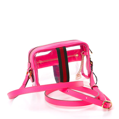 Gucci Vinyl Web Mini Ophidia Transparent Shoulder Bag Fluorescent Fuchsia 3 of 10