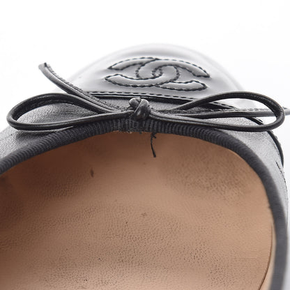 Chanel Lambskin Patent CC Cap Toe Ballerina Flats 38.5 Black 20 of 20
