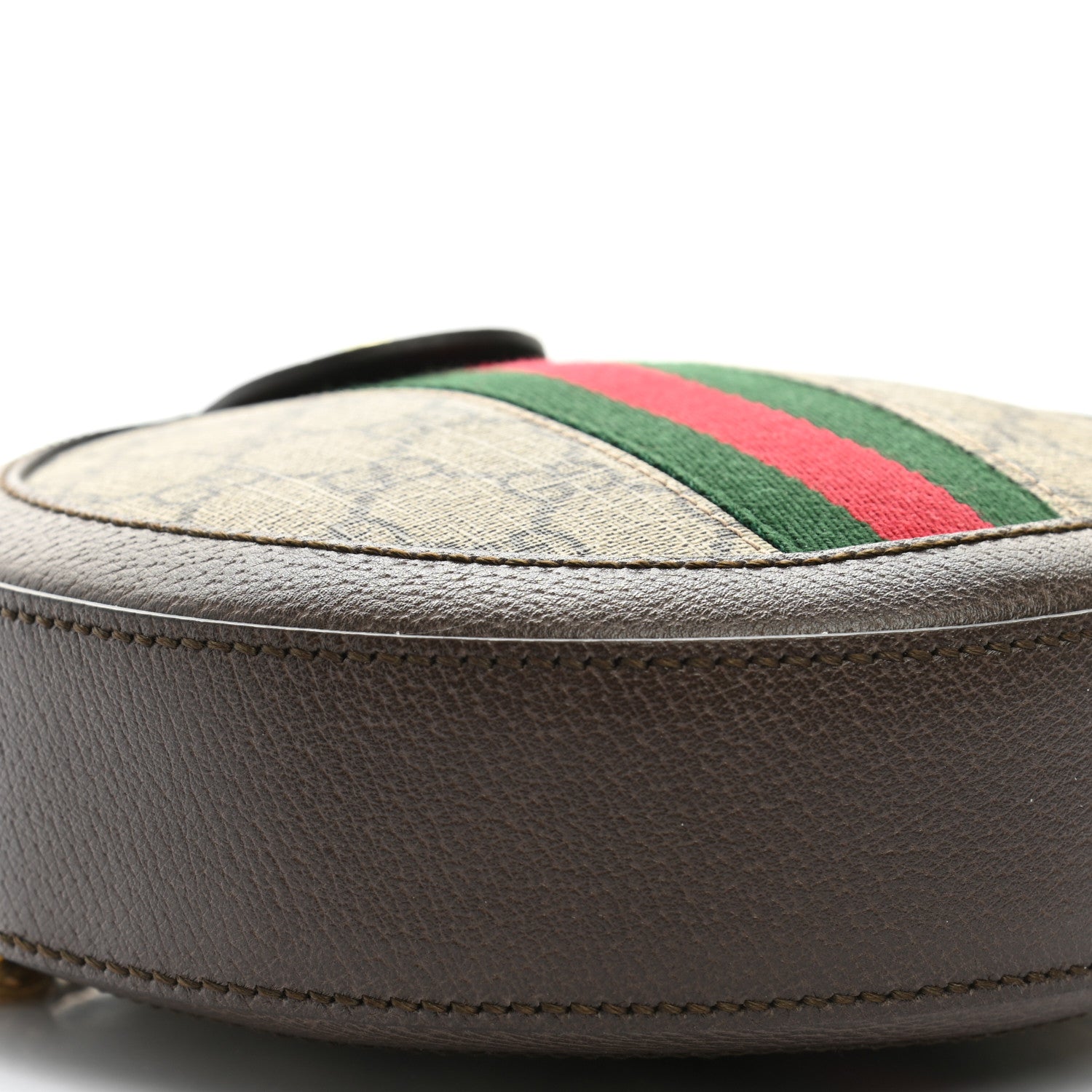 Gucci GG Supreme Monogram Web Mini Ophidia Round Shoulder Bag Brown 9 of 12