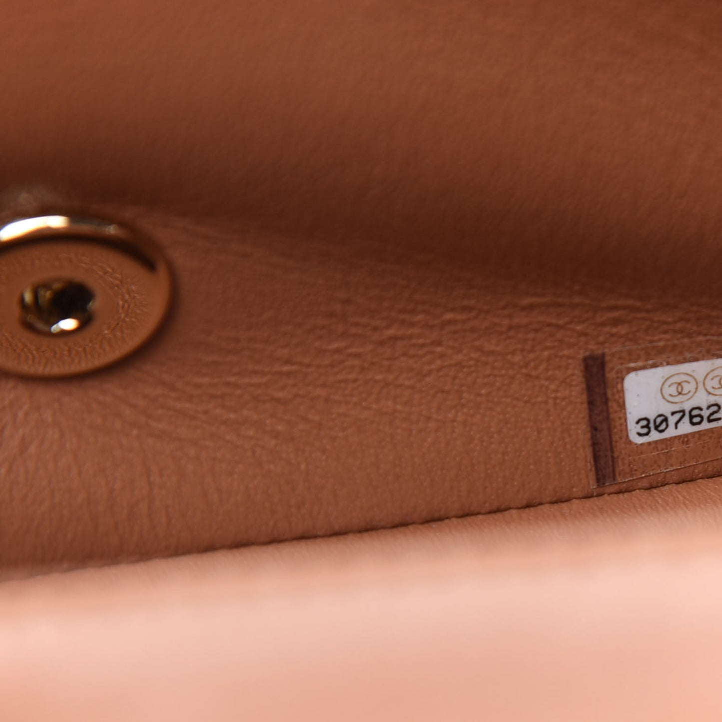 Lambskin Quilted Mini Rectangular Flap Brown