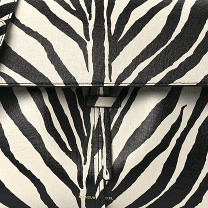 Mansur Gavriel Saffiano Zebra Print Mini Lady Bag Black White 7 of 12