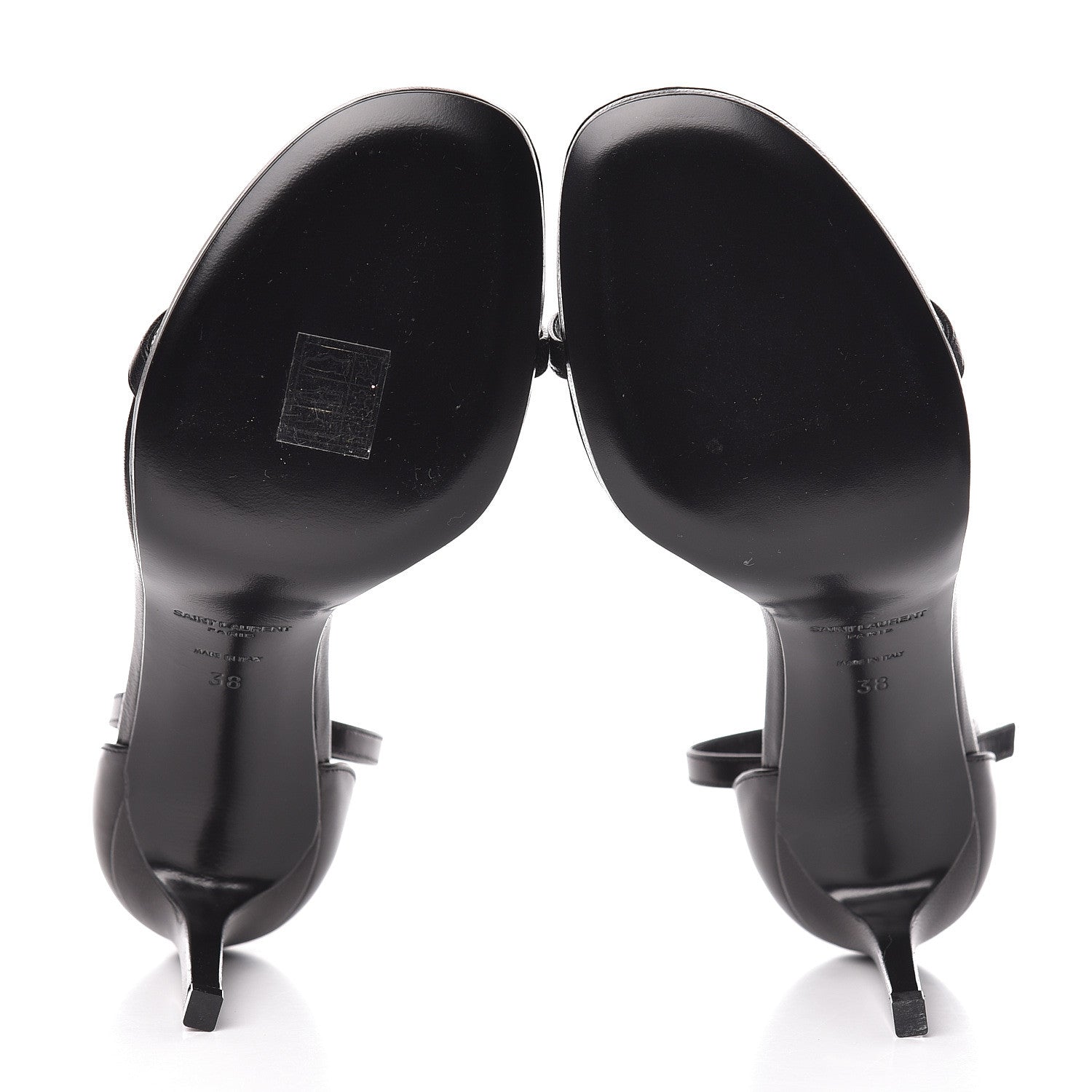 Saint Laurent Calfskin Jane 80 Ankle Strap Sandals 38 Black 5 of 11