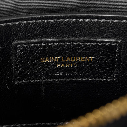 Saint Laurent Sheepskin Matelasse Chevron Monogram Medium College Bag Black 7 of 11