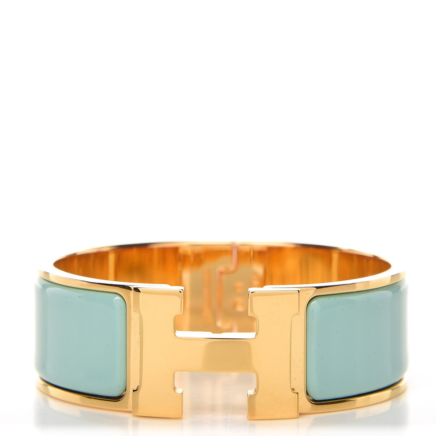 Hermes Enamel Wide Clic Clac H Bracelet PM Lagon 1 of 5