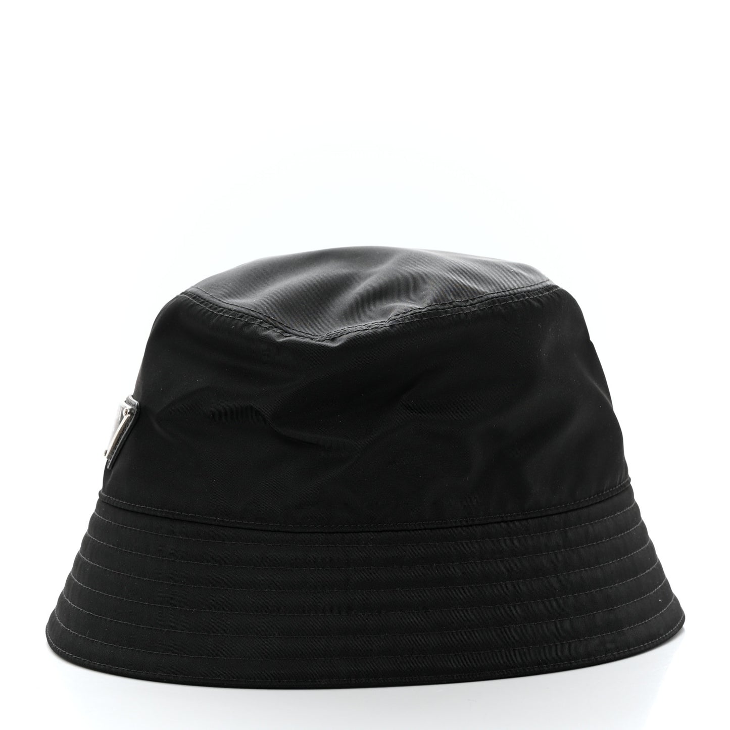 Re-Nylon Metal Triangle Logo Womens Bucket Hat M Black