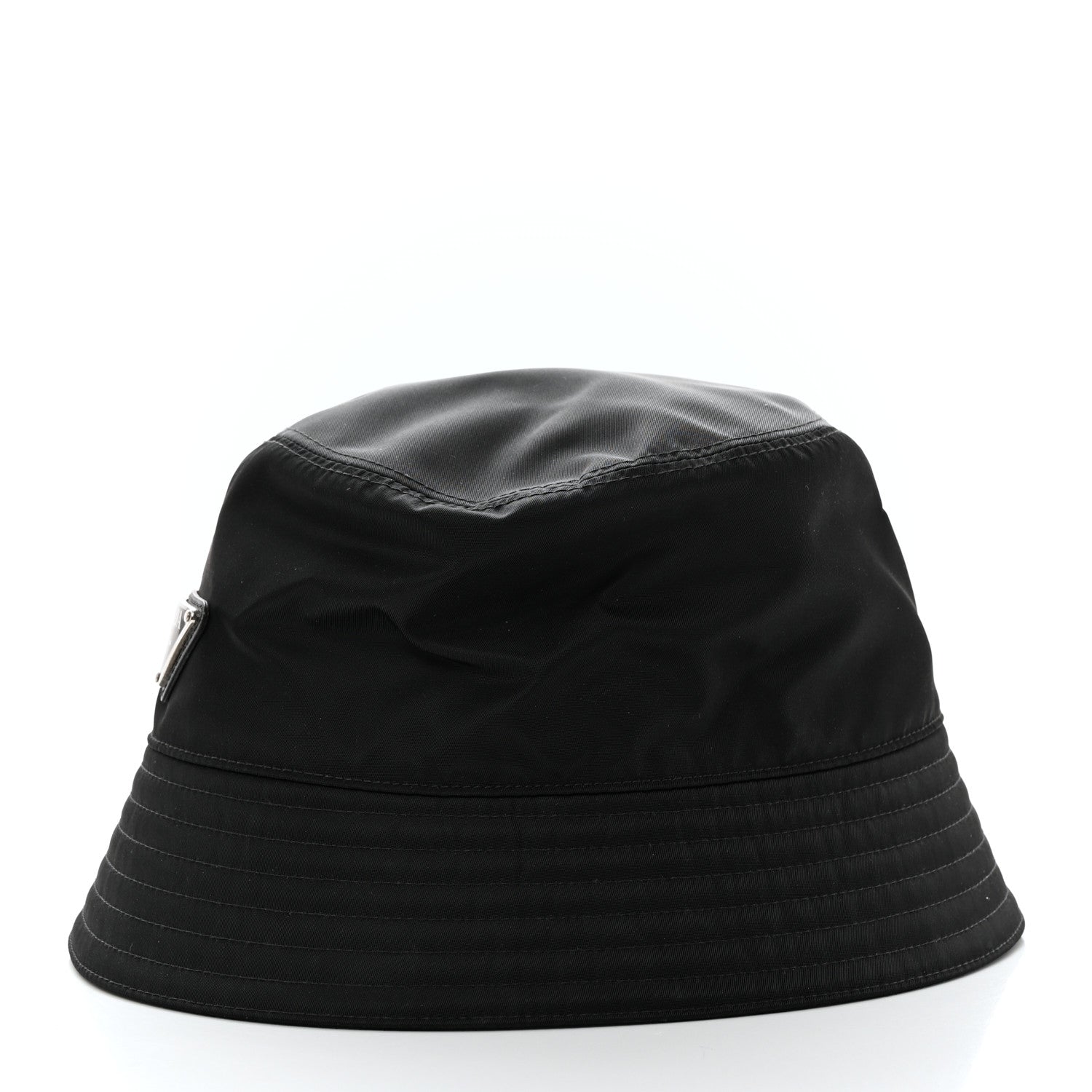 Prada Re-Nylon Metal Triangle Logo Womens Bucket Hat M Black 4 of 8