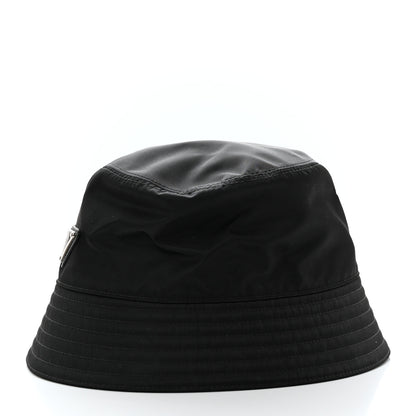 Prada Re-Nylon Metal Triangle Logo Womens Bucket Hat M Black 4 of 8