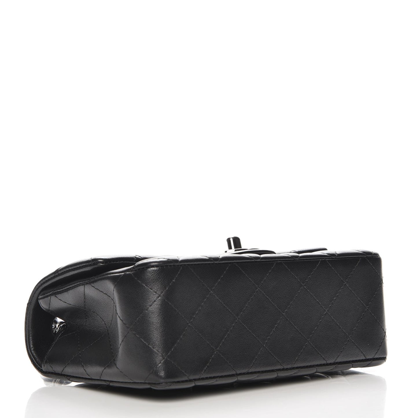 Lambskin Quilted Mini Rectangular Flap Black