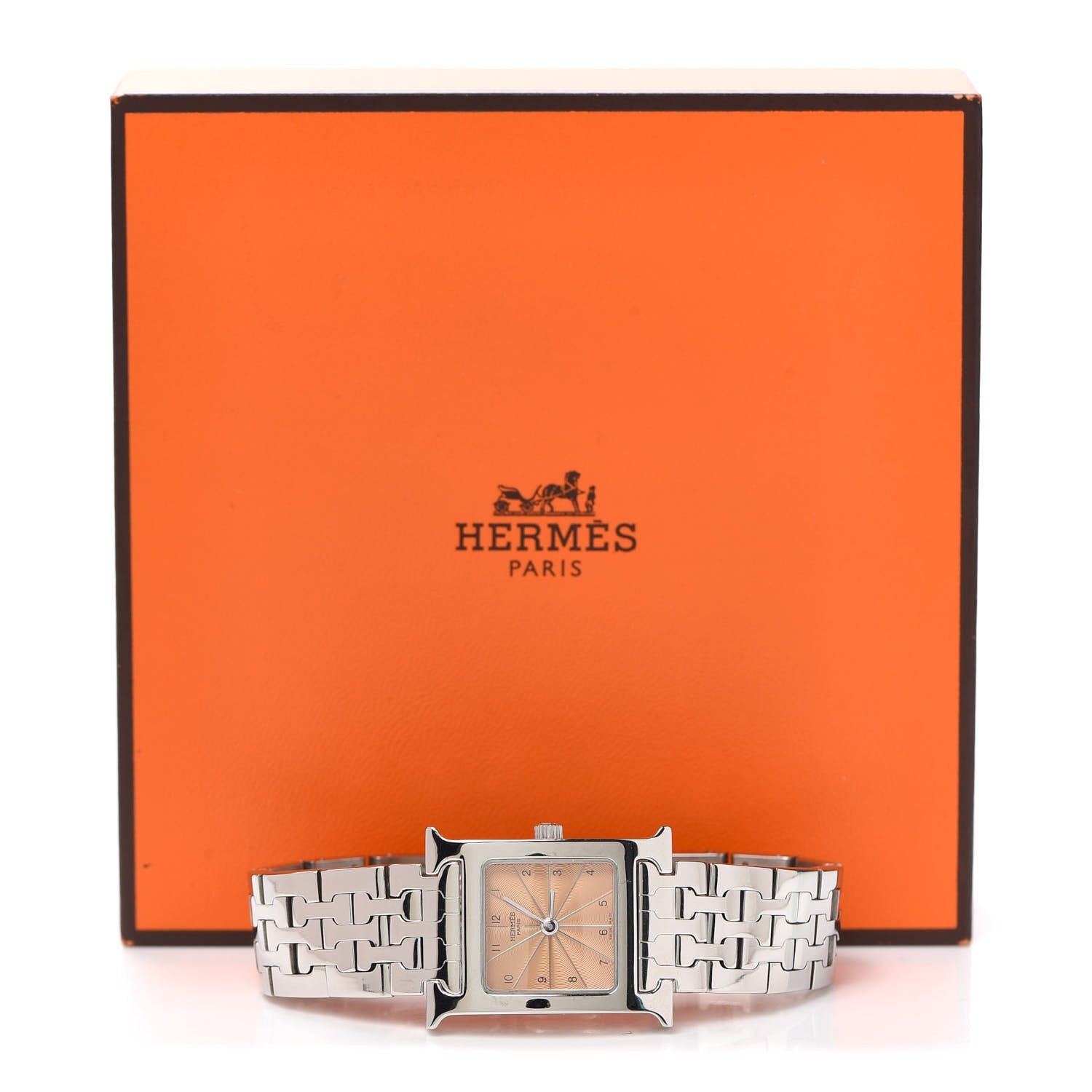 Hermes Stainless Steel 21mm Heure H Hour Quartz Watch Orange 6 of 6