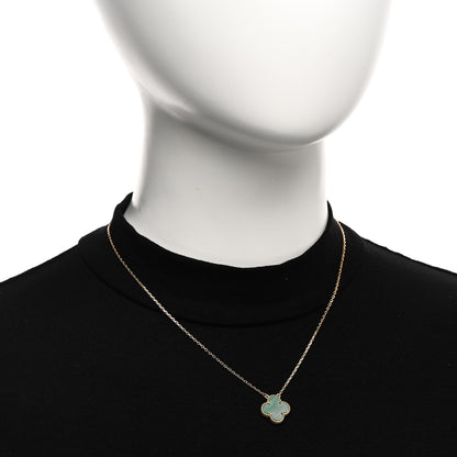 Van Cleef & Arpels 18K Yellow Gold Malachite Vintage Alhambra Pendant Necklace 2 of 5