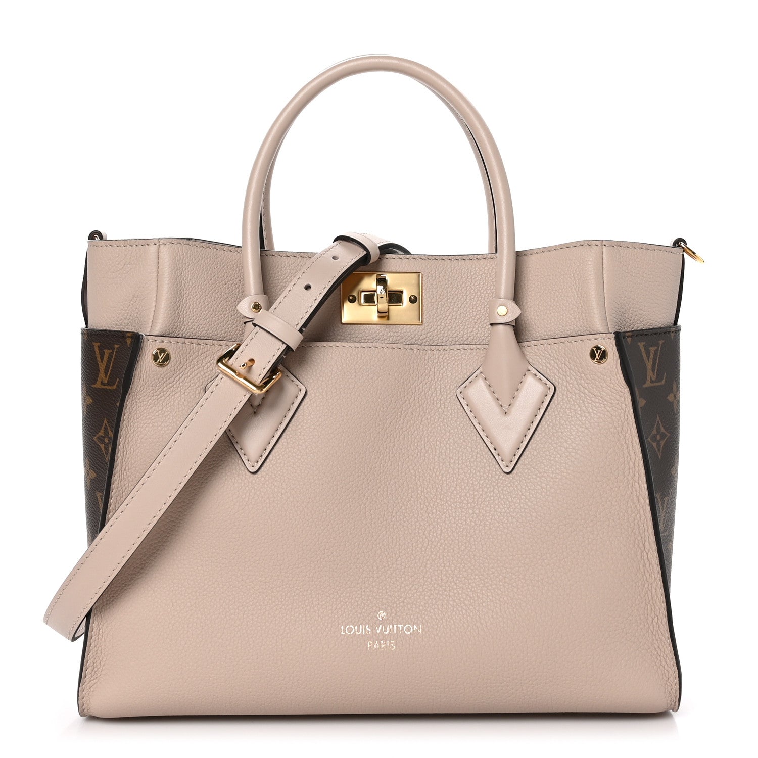 Louis Vuitton Calfskin Monogram On My Side Greige 1 of 9