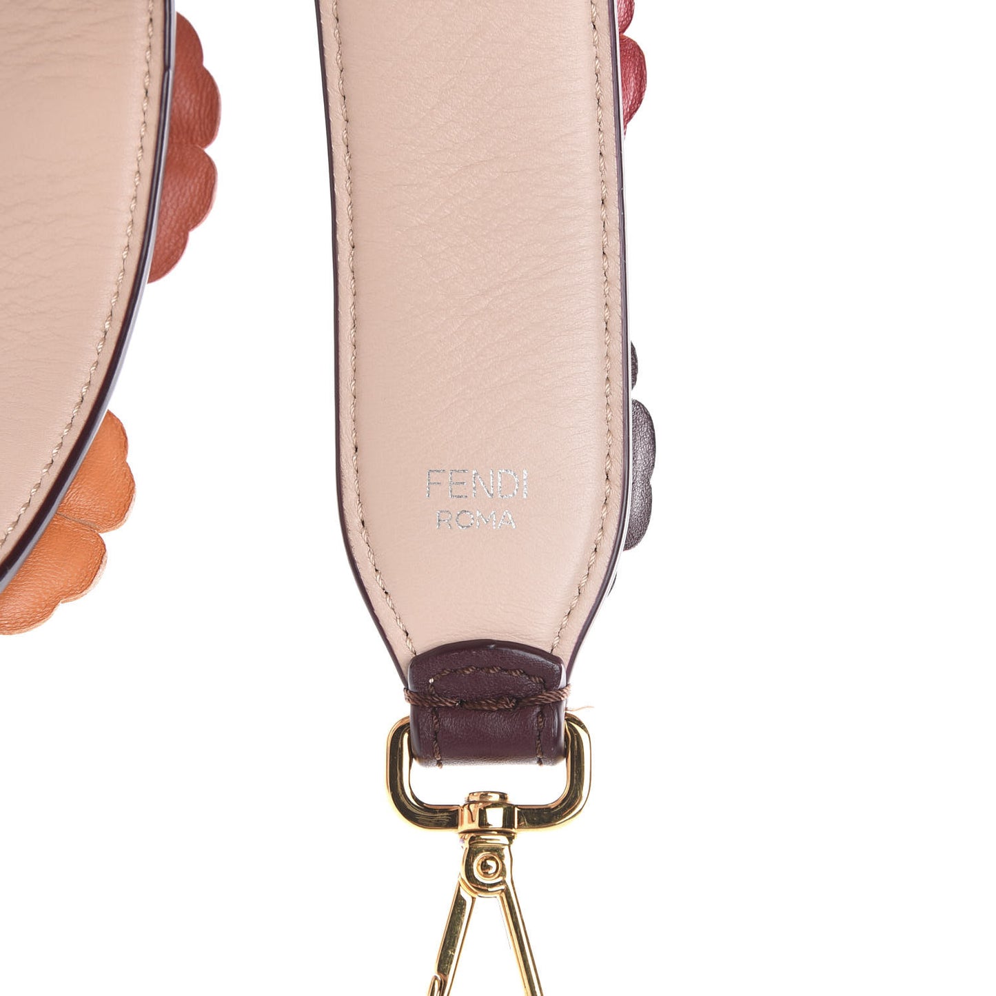 Vitello Dolce Flowerland Bi-Color Studded Strap You Bordeaux Plaster Multicolor