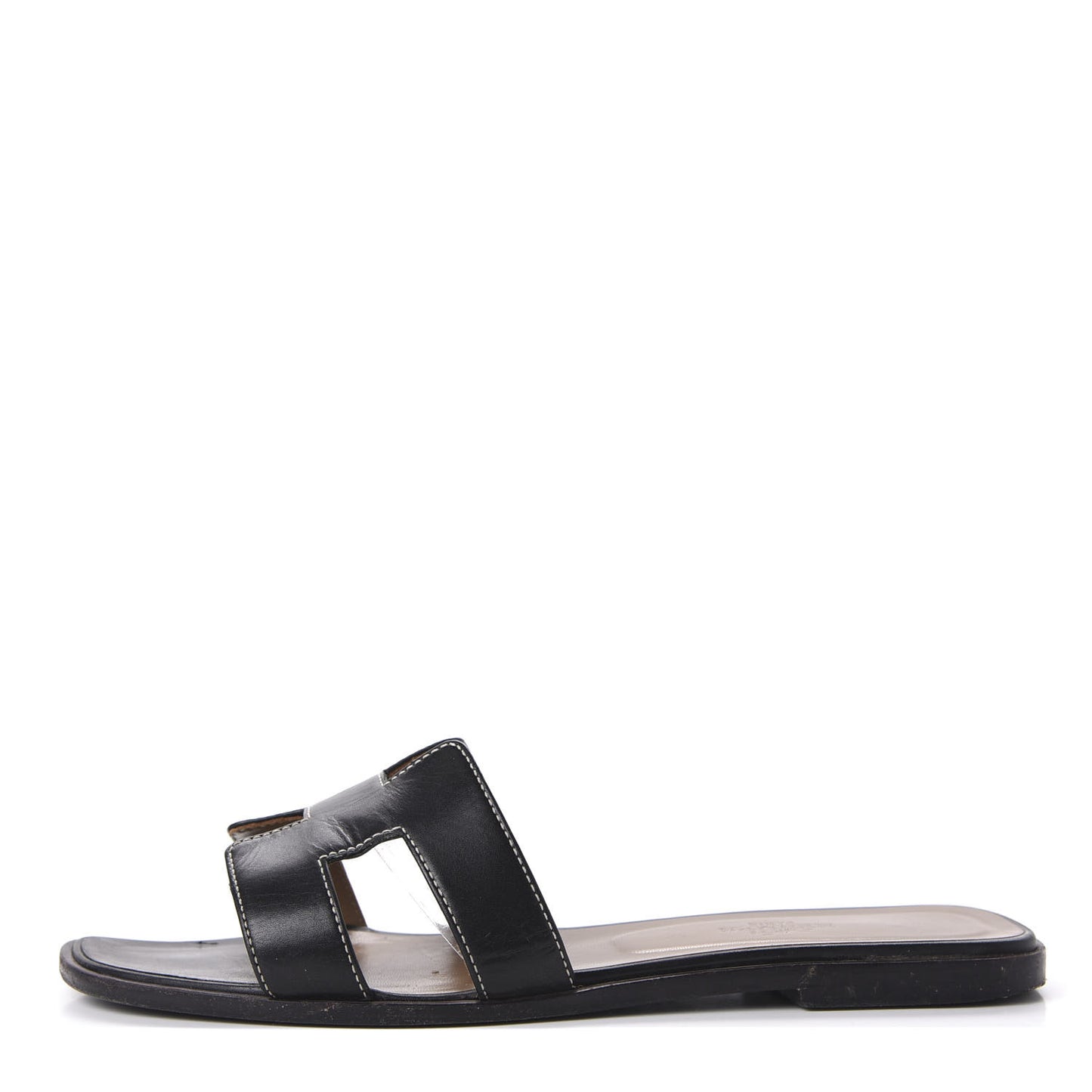 Box Calfskin Oran Sandals 38 Black