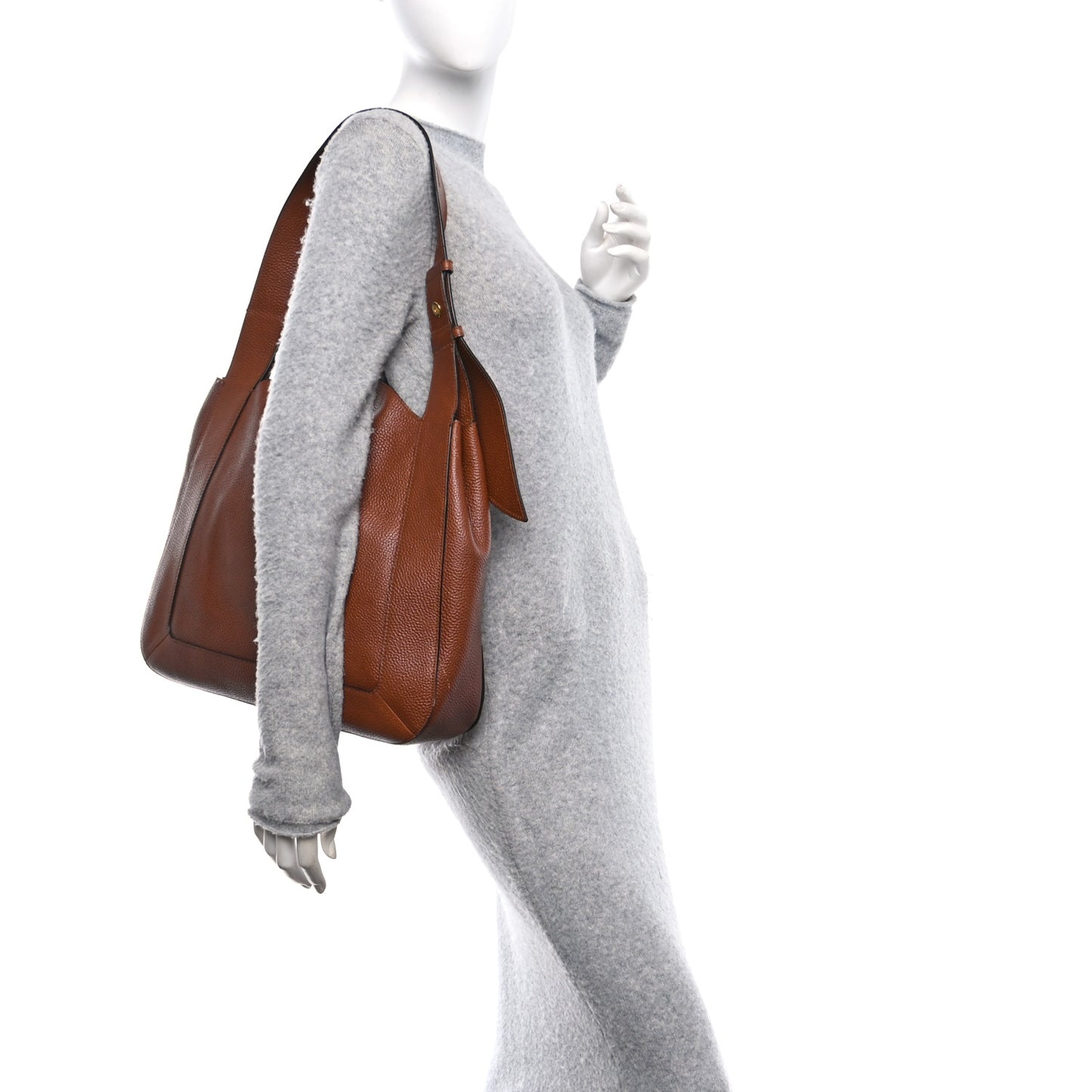 Small Classic Grain Calfskin Marloes Hobo Oak