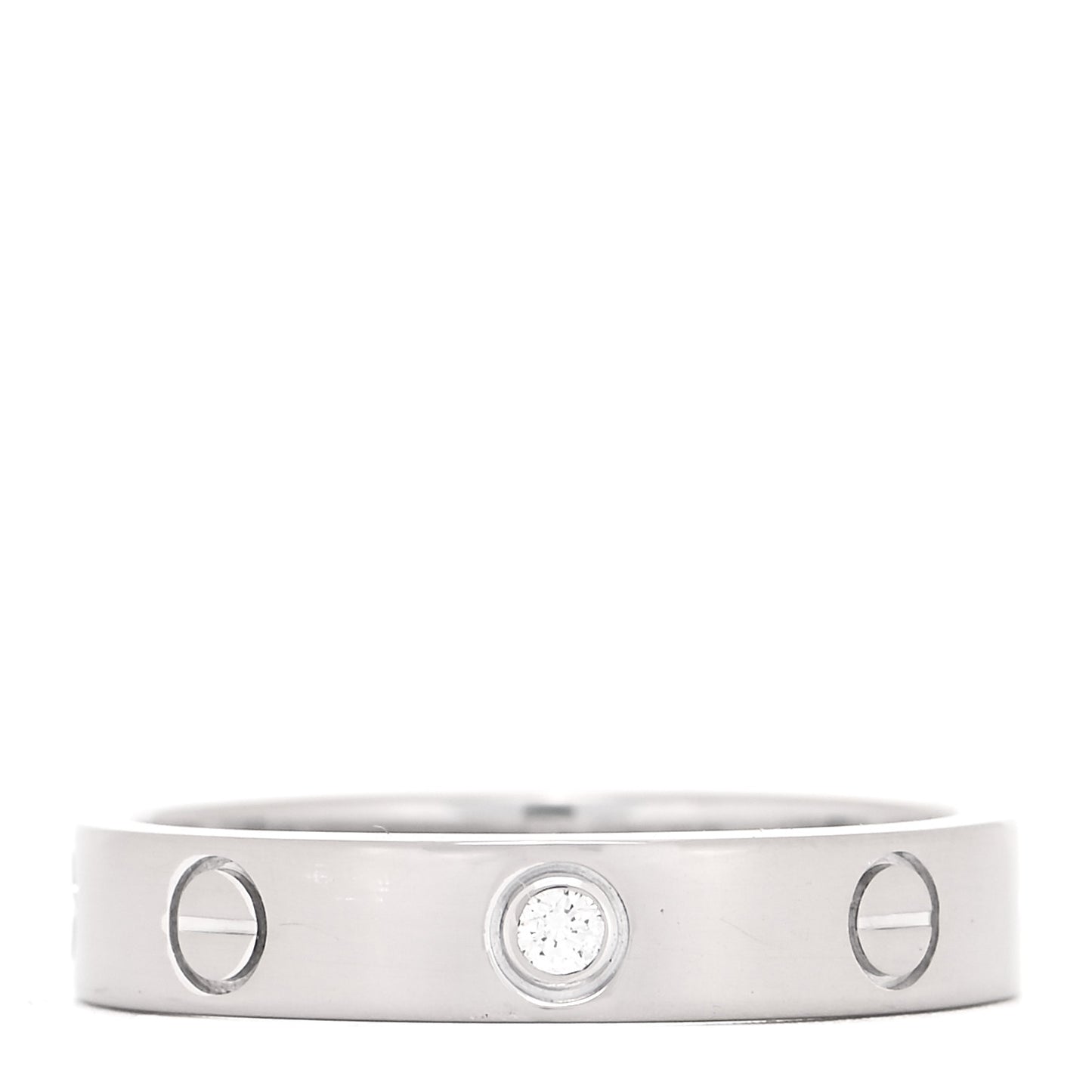 18K White Gold Diamond 4mm LOVE Wedding Band Ring 55 7.25
